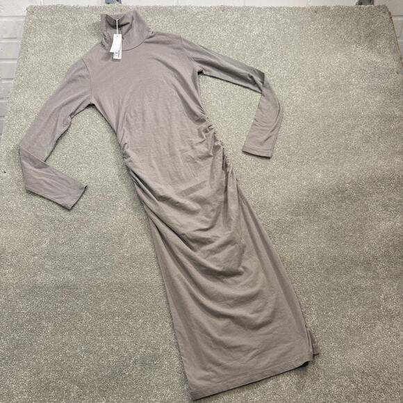 James Perse Standard NWT Long Sleeve Midi Turtleneck Dress Concrete Gray Sz 0 - Picture 5 of 13